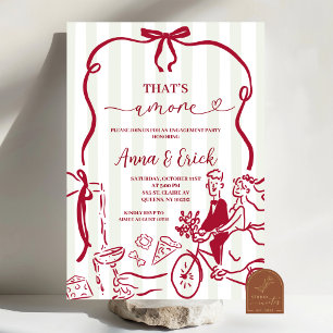 Invitación Fiesta de Compromiso Whimsical Italia That's Amore