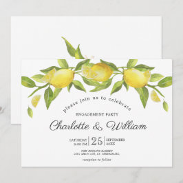 Invitación FIESTA DE COMPROMISOIS Lemones Florecen Vegetación