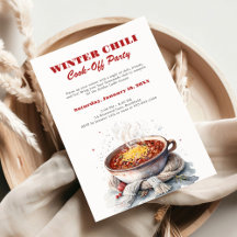 Fiesta de concurso de chili invernal con acuarela 