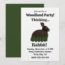Invitación Fiesta de Conejo Animal Lindo Conejito Bosque