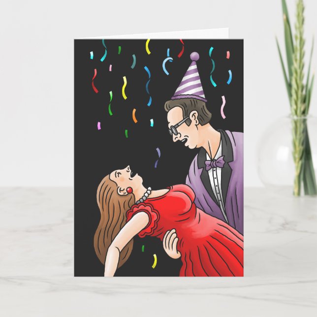 Invitación Fiesta de Confeti de Nochevieja (Anverso)