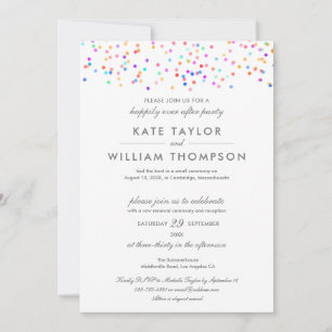 Invitación Fiesta de Confeti para Bodas con Votos de Felices 
