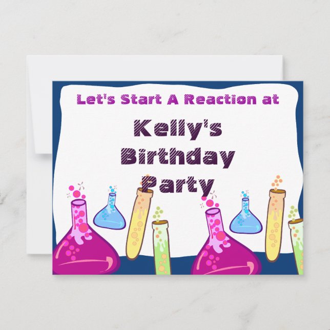 Invitación Fiesta de conjuntos de química (Anverso)