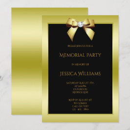Invitación Fiesta de conmemoración de oro glamuroso y negro