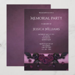 Invitación Fiesta de conmemoración de rosas y pétalos góticos