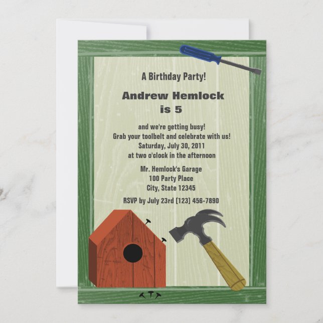 Invitación Fiesta de construcción (Anverso)