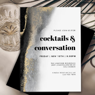 Invitación Fiesta de conversación y cócteles abstractos moder