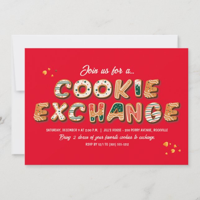 Invitación Fiesta de Cookie Exchange (Anverso)
