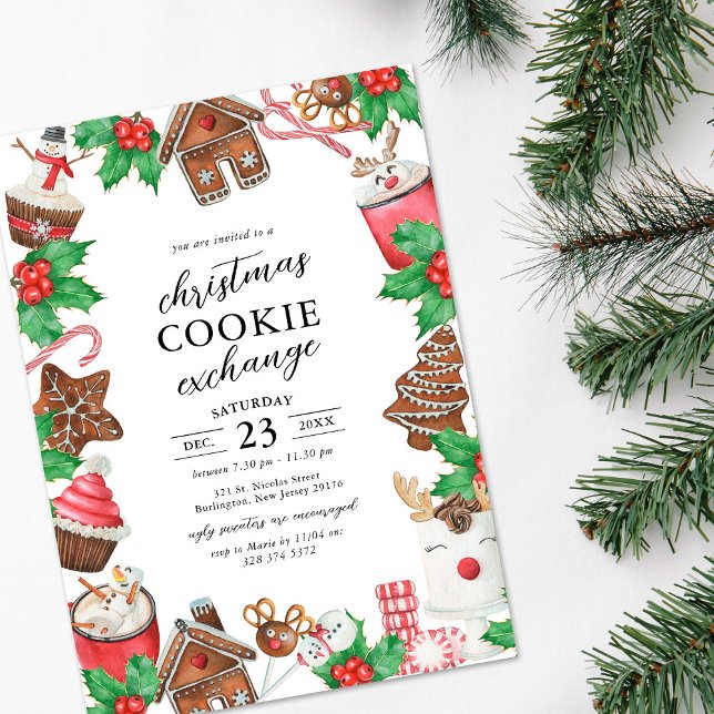 Invitación Fiesta de Cookie Exchange de navidades (Subido por el creador)