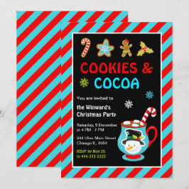 Invitación Fiesta de cookies y Navidades de cacao caliente