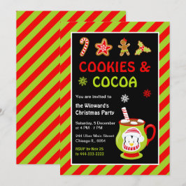Invitación Fiesta de cookies y Navidades de cacao caliente