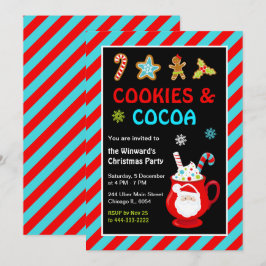 Invitación Fiesta de cookies y Navidades de cacao caliente