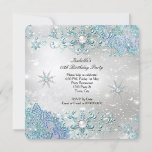 Invitación Fiesta de Copos de Nieve del País de las Maravilla