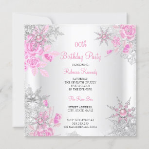 Invitación Fiesta de copos de nieve del país de las maravilla