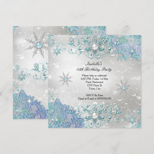 Invitación Fiesta de Copos de Nieve del País de las Maravilla