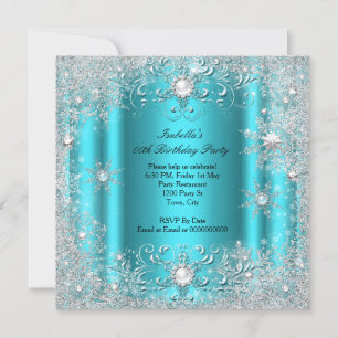 Invitación Fiesta de Copos de Nieve País de las Maravillas de