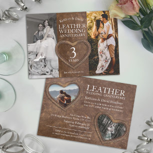 Invitación Fiesta de corazón del tercer aniversario del boda 