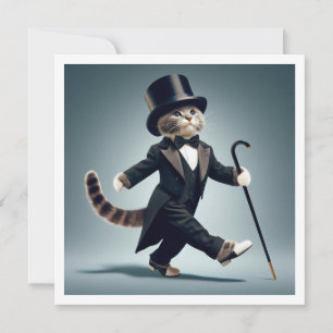 Invitación Fiesta de corbata negra, competencia de baile, gat