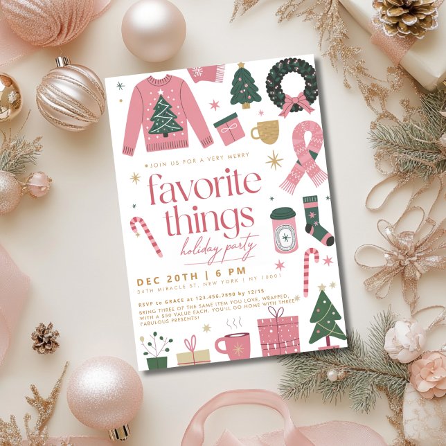 Invitación Fiesta de Cosas Favoritas de la Festividad Rosa Gi (Subido por el creador)