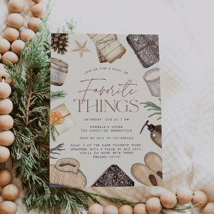 Invitación Fiesta de Cosas Favoritas de la Fiesta Neutral del