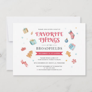 Invitación Fiesta de Cosas Favoritas de las Vacaciones de Nav