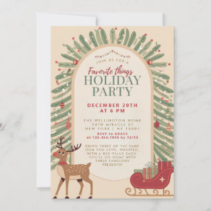 Invitación Fiesta de Cosas Favoritas de los Renos Lluviosos C