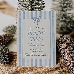 Invitación Fiesta de Cosas Favoritas de Raya Azul Polvoriento