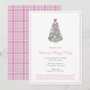 Invitación Fiesta de Cosas Favoritas del Árbol de Navidad Col