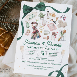 Invitación Fiesta de cosas favoritas invita a Prosecco y pres