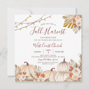 Invitación Fiesta de cosecha de otoño, festival de otoño, com