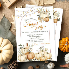 Invitación Fiesta de cosecha floral de calabaza rusa caída