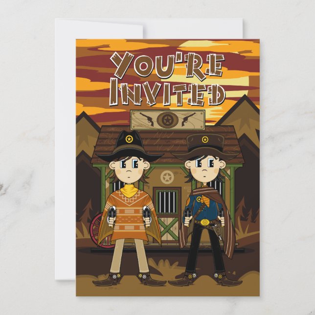 Invitación Fiesta de Cowboy Sheriffs invita (Anverso)