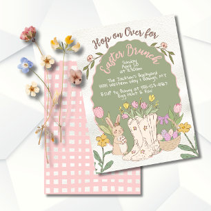 Invitación Fiesta de Cowboy Western Easter Brunch Egg Hunt