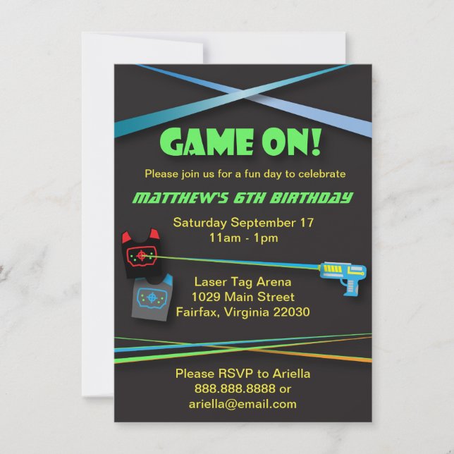 Invitación Fiesta de creación de equipo o cumpleaños de etiqu (Anverso)