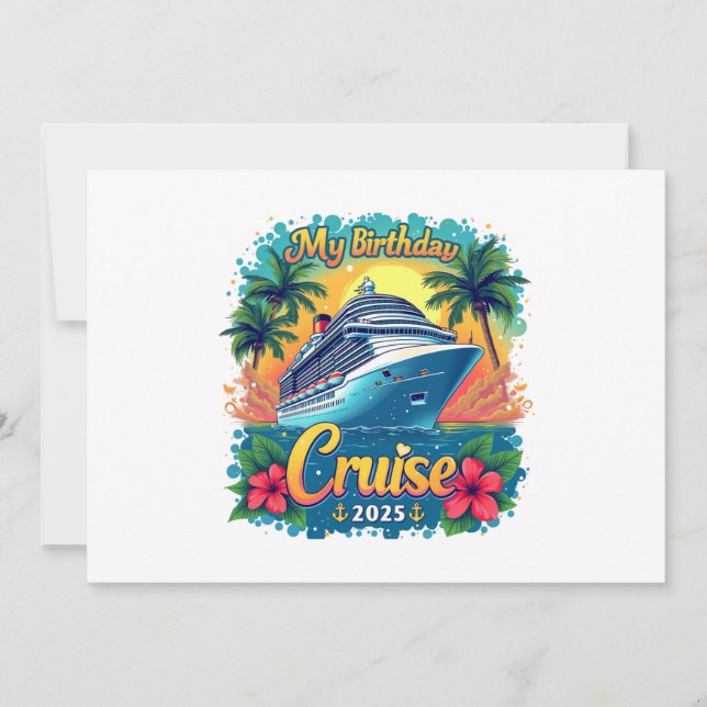 Invitación Fiesta de cruceros por mi cumpleaños 2025 (Anverso)