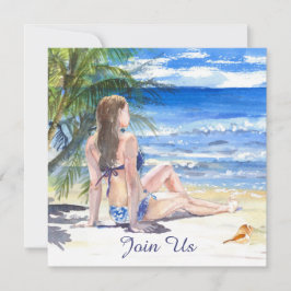 Invitación *~ Fiesta de Cualquier Evento AR29 Playa Tropical 
