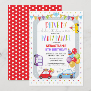 Invitación Fiesta de cuarentena del desfile de cumpleaños