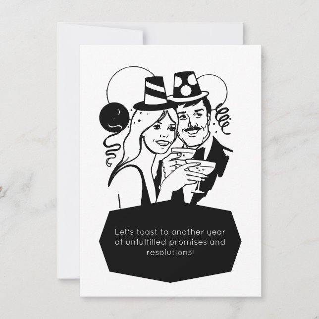 Invitación Fiesta de cuenta regresiva de Año Nuevo (Anverso)