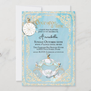 Invitación Fiesta de Cúentecillo de Cenicienta Glamurosa