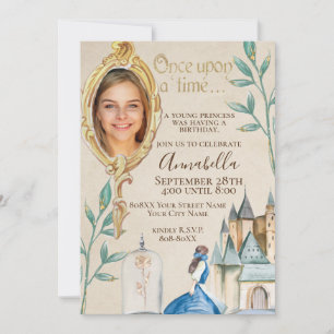 Invitación Fiesta de Cuento de Hadas Encantado de La Bella y 