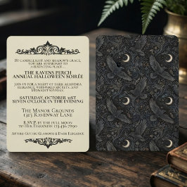 Invitación Fiesta de Cuervo Botánico de Obsidiana Gótica Malh