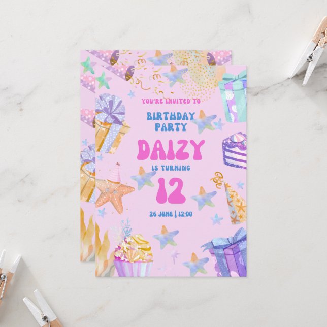 Invitación fiesta de cumpleaños (Anverso/Reverso In Situ)