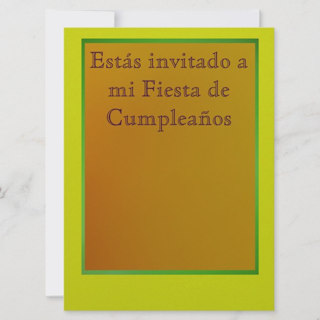 Invitación - Fiesta de cumpleaños (Anverso)