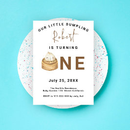 Invitación Fiesta de cumpleaños 1º con dumpling chino