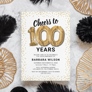 Invitación Fiesta de cumpleaños 100 años de oro blanco