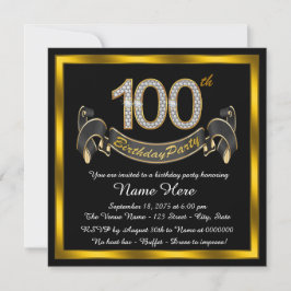 Invitación Fiesta de cumpleaños 100 del Oro Negro