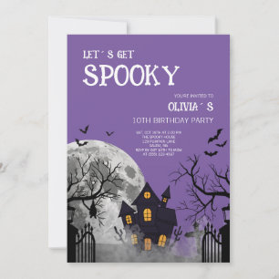 Invitación Fiesta de cumpleaños 10 de Halloween Vamos a Asust