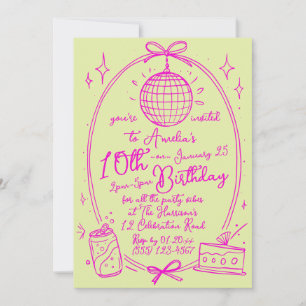 Invitación Fiesta de Cumpleaños 10 de la Chica de Doble Dígit