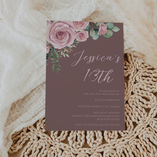 Invitación Fiesta de cumpleaños 13 de Rubor Elegance (Subido por el creador)