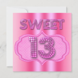 Invitación Fiesta de cumpleaños 13 dulce 13 puntos de lunares